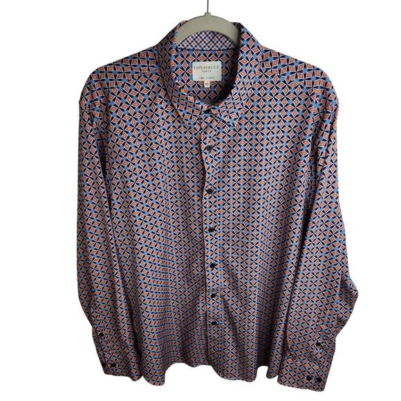 CON.STRUCT Men's Slim Fit 4-Way Stretch Long Sleeve‎ Button Up Shirt Size XL - Picture 1 of 10